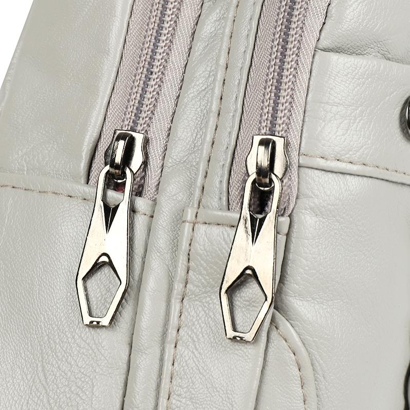 Women's Soft Leather Chest Bag Rivet Shoulder Crossbody Bag