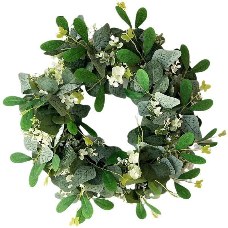 American Imitation Wreath Large Eucalyptus Wreath Butterfly Wreath Decorative Eucalyptus Leaf Door Knocker Green