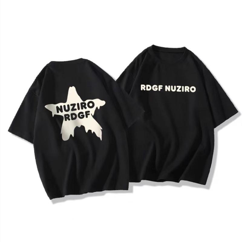 Spring/Summer 2024 Trendy Loose Fit Cotton T-Shirt for Students - Mid-Length, Short-Sleeve