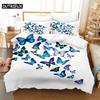 Blue Butterfly Duvet Cover Set King Size 220X240 Double Bed Single 3D Queen Bedding Sets Pink Full Twin Quilt Linen Pillowcase
