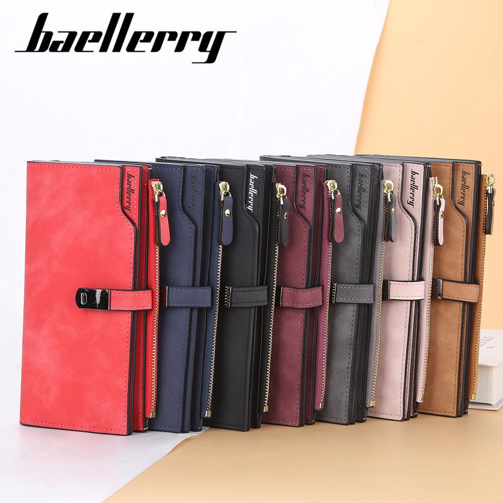 Womens Long Wallet With Solid Color Design And Letter Print For Daily Fashion