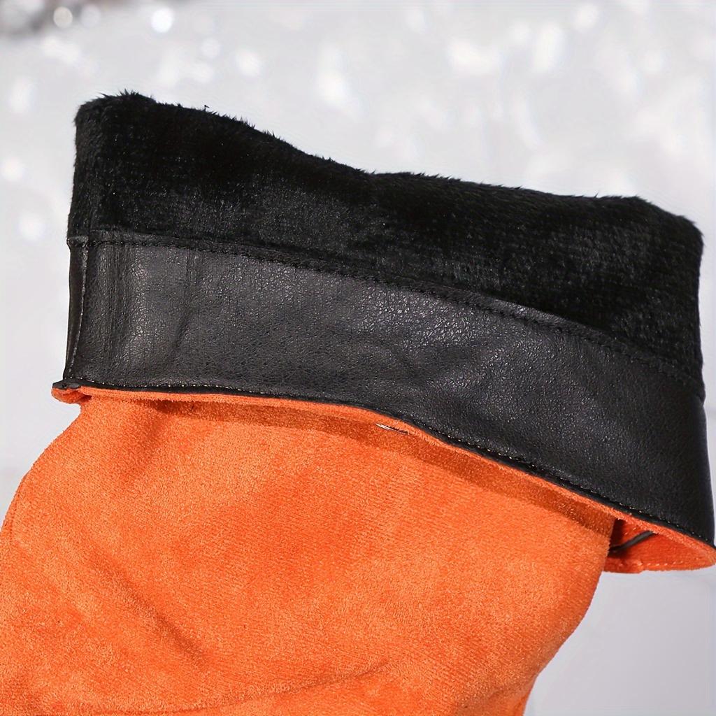 Damskie buty w jednolitym kolorze, modne, zapinane na zamek, grube obcasy, wysokie buty do kolan, zimowe buty z okrągłym noskiem