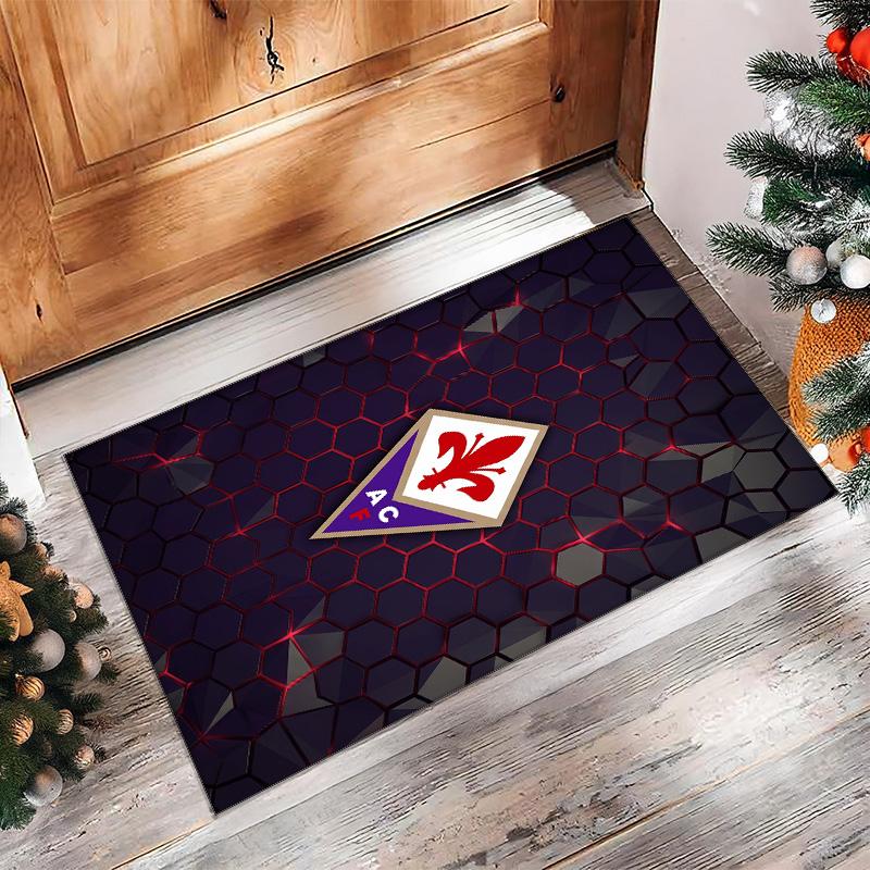 Fiorentina FC Soccer Football Pattern Soft Area Rug Non Slip Indoor Floor Carpet Sports Decor Mat for Bedroom