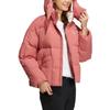 Adidas Neo Solid Color Logo Print Zip Hooded Down Jacket Women Outerwear Red HN2458