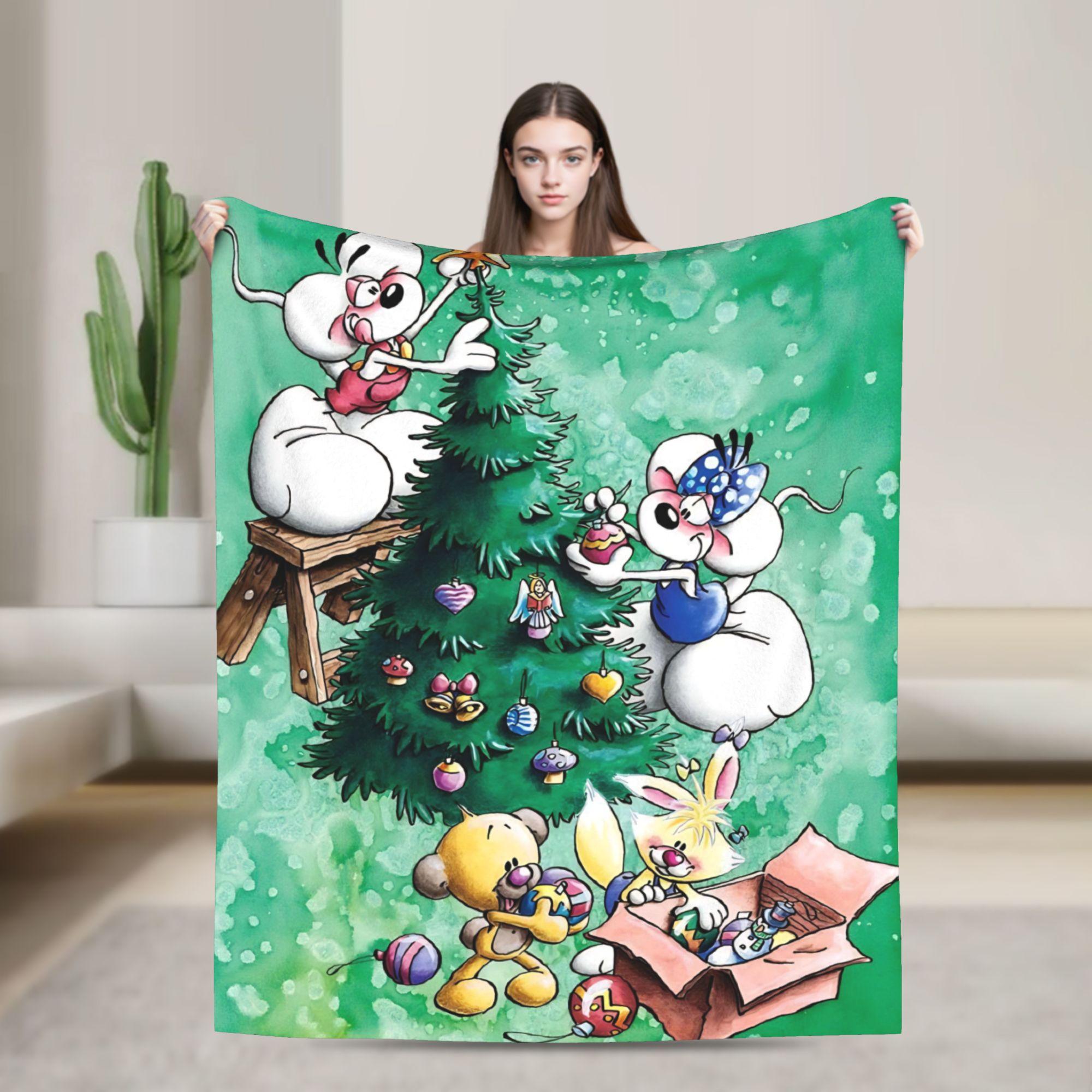 Annier Unisex D-Diddles Blankets Flannel Diddl Catoon Soft Throw Blankets For Bedding Couch Bedroom Quilt