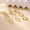 Dainty Zircon Butterfly Open Ring For Women Party Elegant Gold Color Multiple Butterflies Animal Anillos Stainless Steel Jewelry