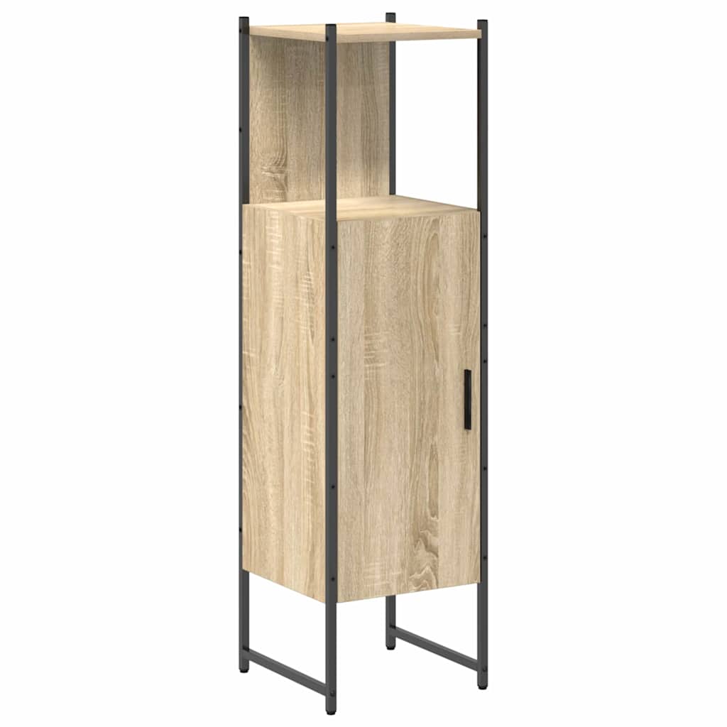 Bathroom Furniture Set with Shelf and Door 3 Pcs Brown Particleboard