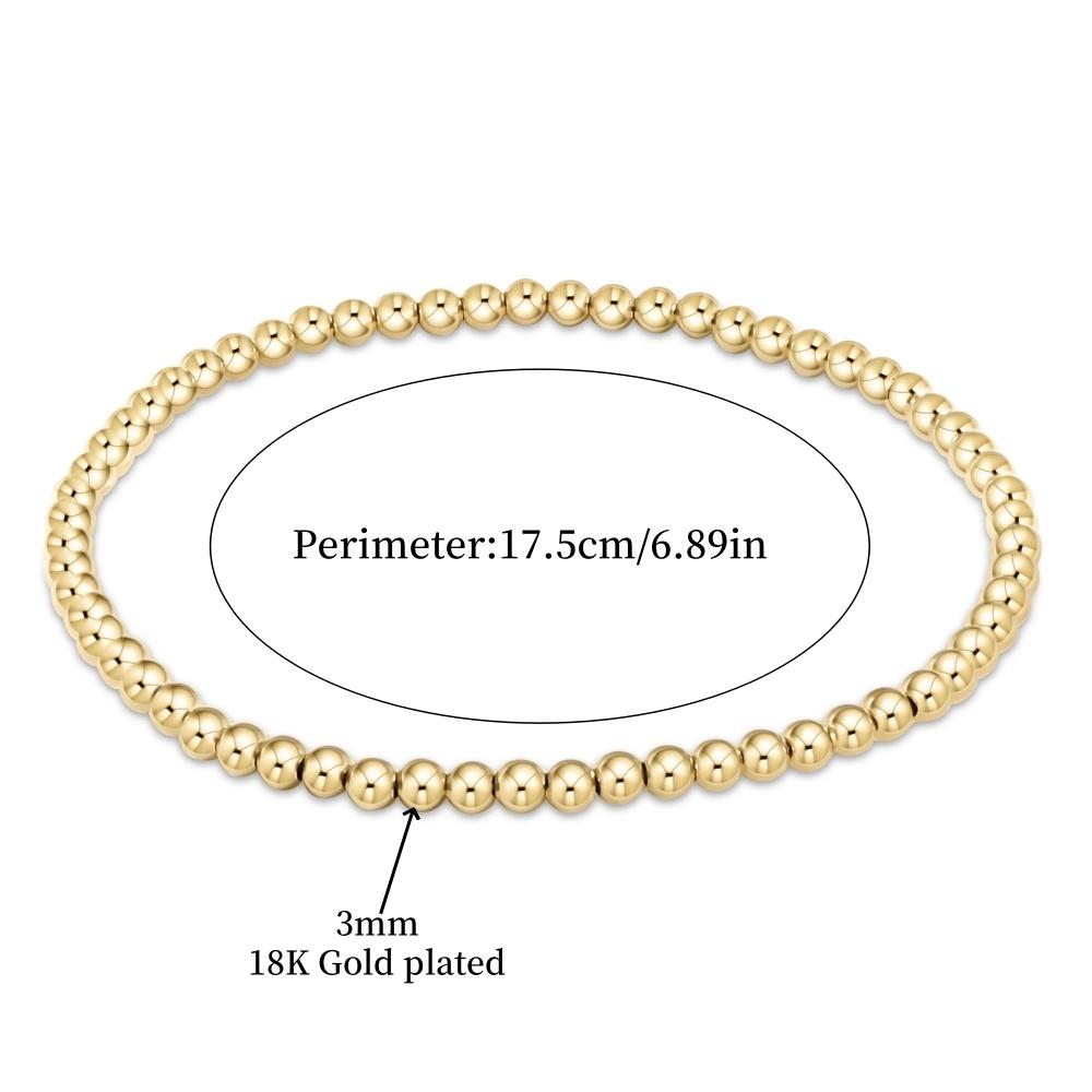 

Vlen Stackable 18K Gold Plated Bead Bracelets with Cross Charm Stretchy Pulsera Religious Christian Jewelry Gifts for Women