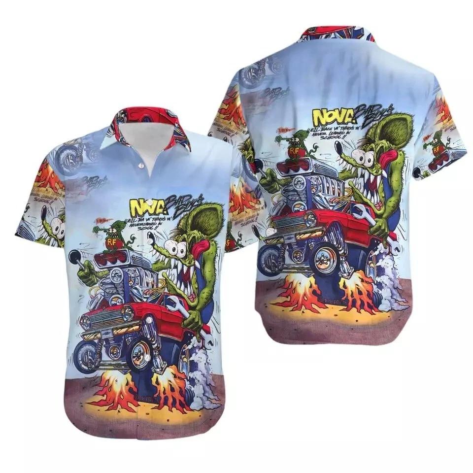 Rat Fink Hot Rod Hawaiian Shirt Short Sleeves Shirt S-5XL DO851 Unisex T-Shirt XL