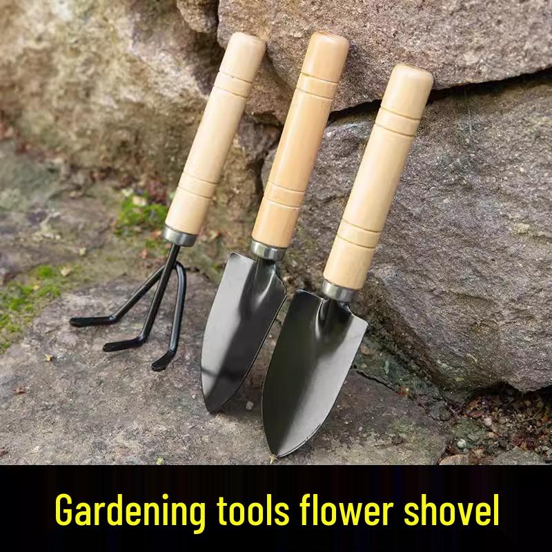 

3-Piece Gardening Tool Set: Shovel, Rake, Spade for Vegetables, Flowers, and Succulents Small Gardening Set