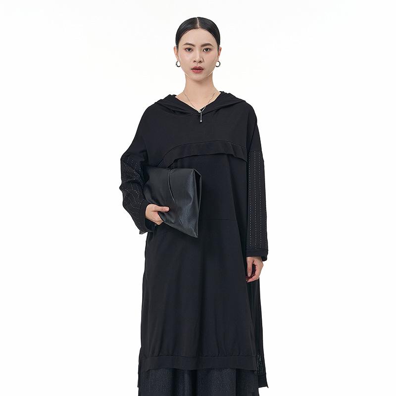 2026 Spring Women s Hooded Long Sleeve Plus Size Slimming Sports Dress - Korean Style Casual Loose Fit One Size