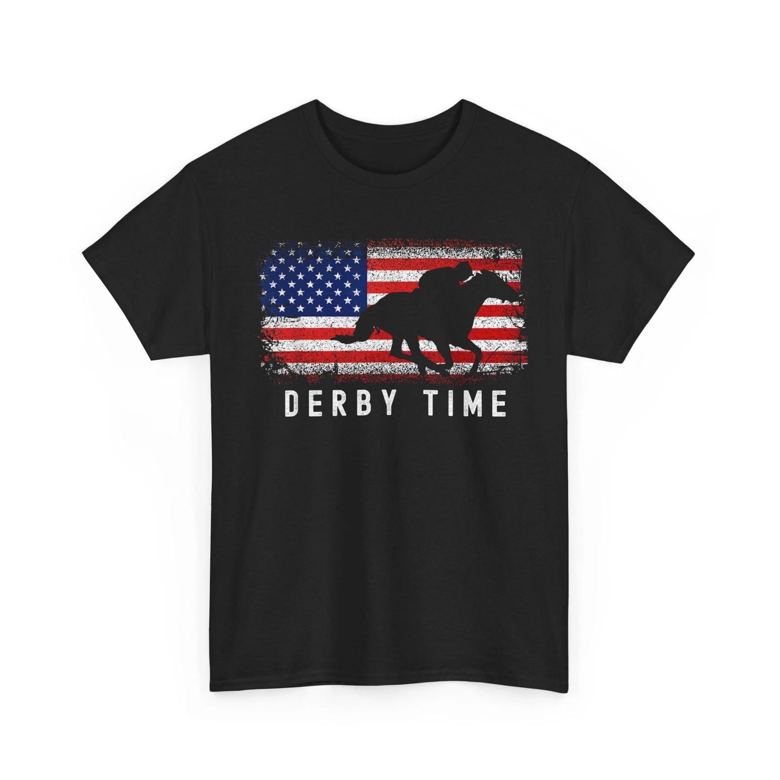 Horse Funny Horses Derby Time Horse Racing T-Shirt S
