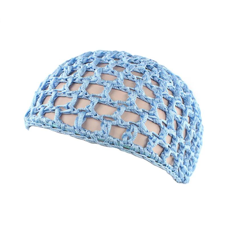 New Women's Mesh Hair Net Black Wig Caps handmade Crochet Cap Adjustable Strap Hair Net for Sleeping Turban Hat Chemo Hats