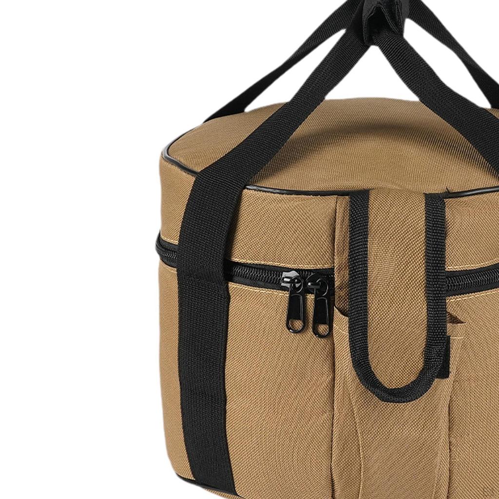 Outdoor Cooking Utensils Storage Bag Camping Cylinder Cookware Organizer with Handle for Party