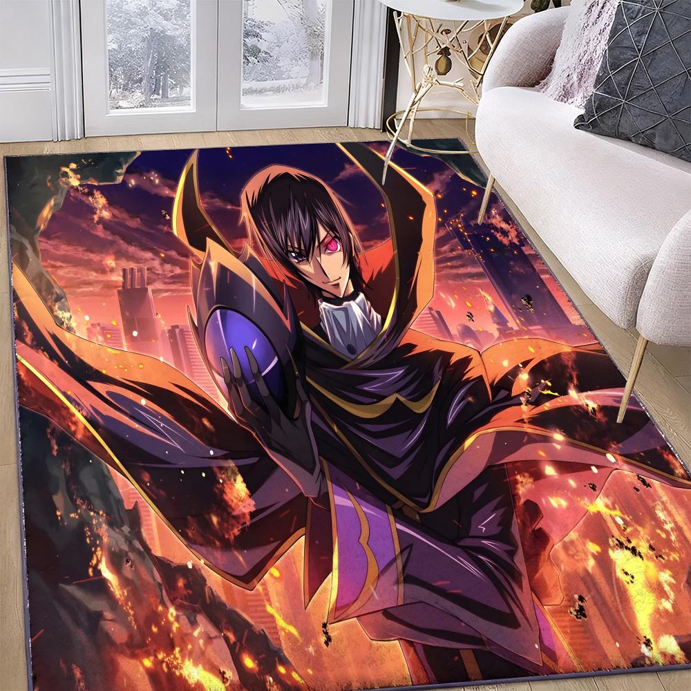 Floor Mat Soft Flannel Rug Non Slip Absorbent Mat for Bathroom Bedroom Home Decor C Code Geass