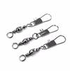 20Pcs Fishing Line Connector Solid Fishing Barrel Swivel Rings Interlock Snap Fishhooks Accessories