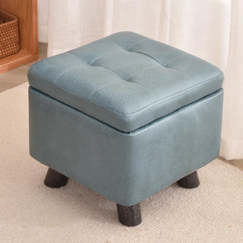 Small Solid Wood Storage Stool for Living Room - Coffee Table, Sofa Footstool, Shoe Changing Station