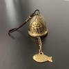 Vintage Pure Copper Bell Keychain Rustproof Brass Small Pendant Portable Ornament for Car Key Backpack Accessory Gift