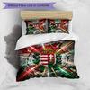 Hungary Football Printed Bedding 3 Piece Set Cozy Breathable Bed Cover Set as Housewarming Holiday Gift