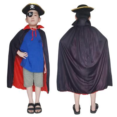 Giyomi Halloween Pirate Costume 4 Pieces for Adults and Includes Pirate Pirate Pirate and Skull Balloon Set, Kids, Cape, Hat, Eyepatch, (90cm)