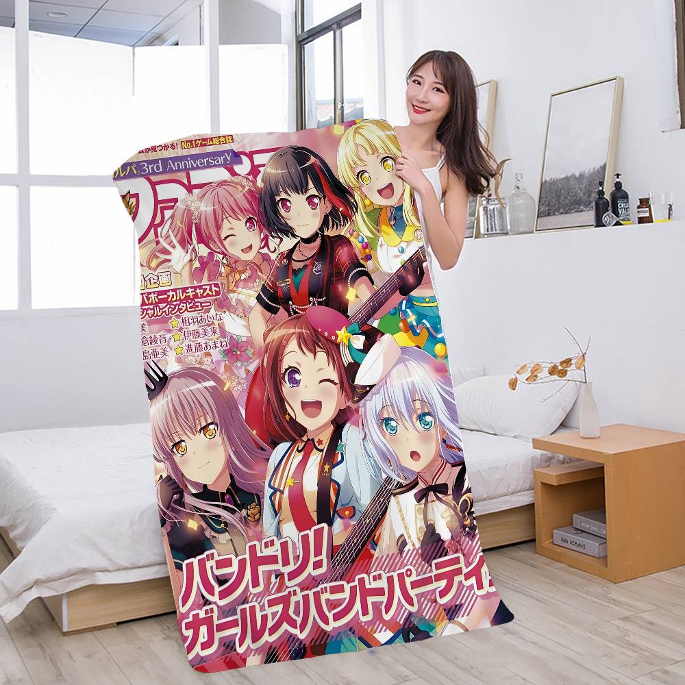 Anime BanG Dream Anime Beach Swimming Towel Soft Absorbent Washcloth Children's Gifts For Kids Travel Camping Gym