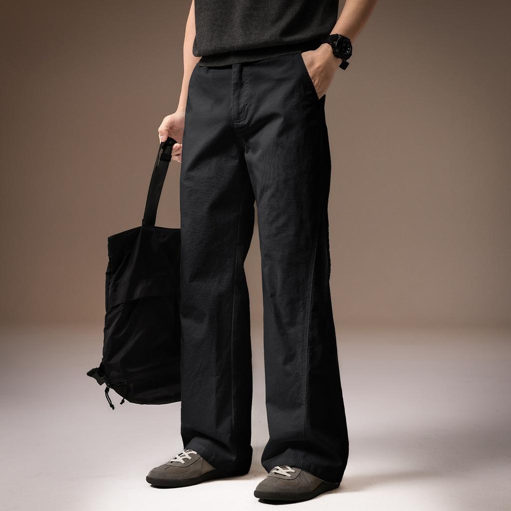 High-end American trend cleanfit simple casual pants men's spring and summer new retro old money wind loose straight pants