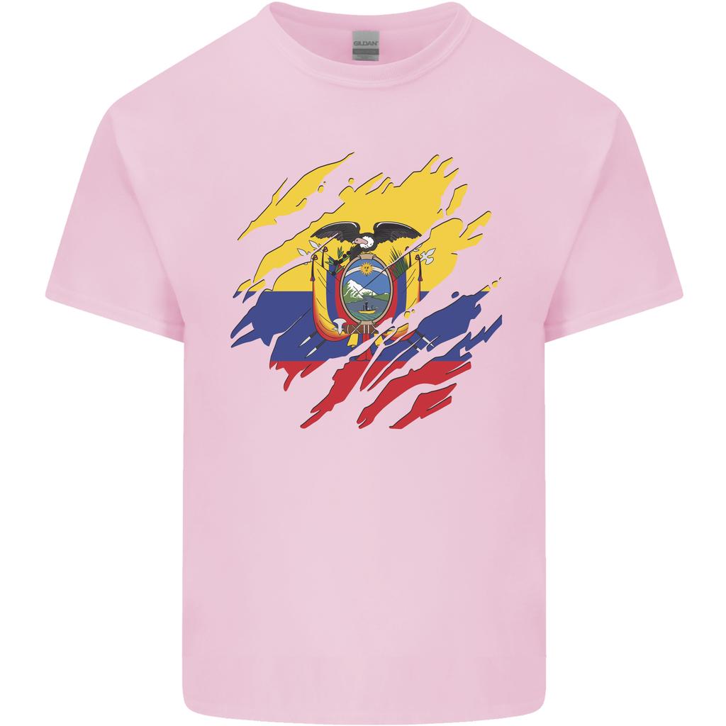 Torn Ecuador Flag Ecuadorian Day Football Unisexs Light Cotton TShirt