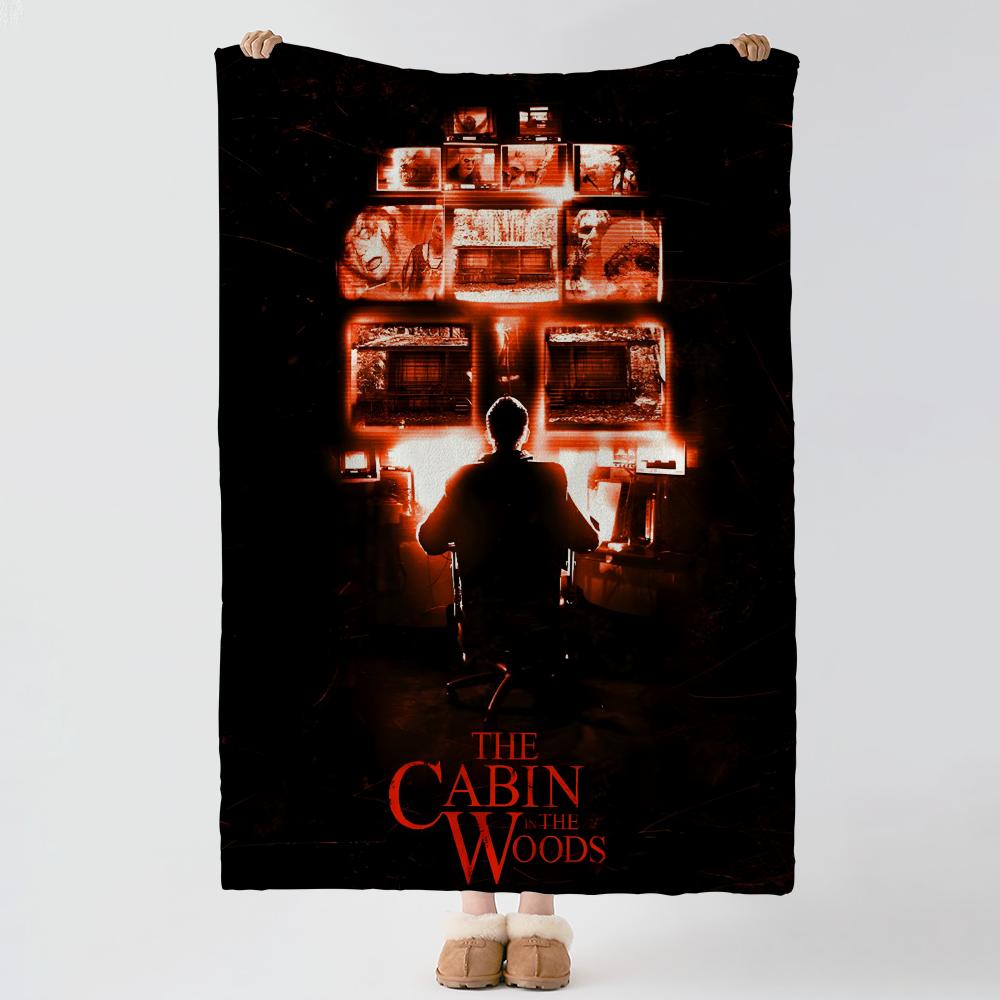 The Cabin i-in the Woods Throw Soft Warm Flannel Blanket, Multi-use Throw for Bed Sofa Office, Air Conditioning Nap Blanket 75x90cm