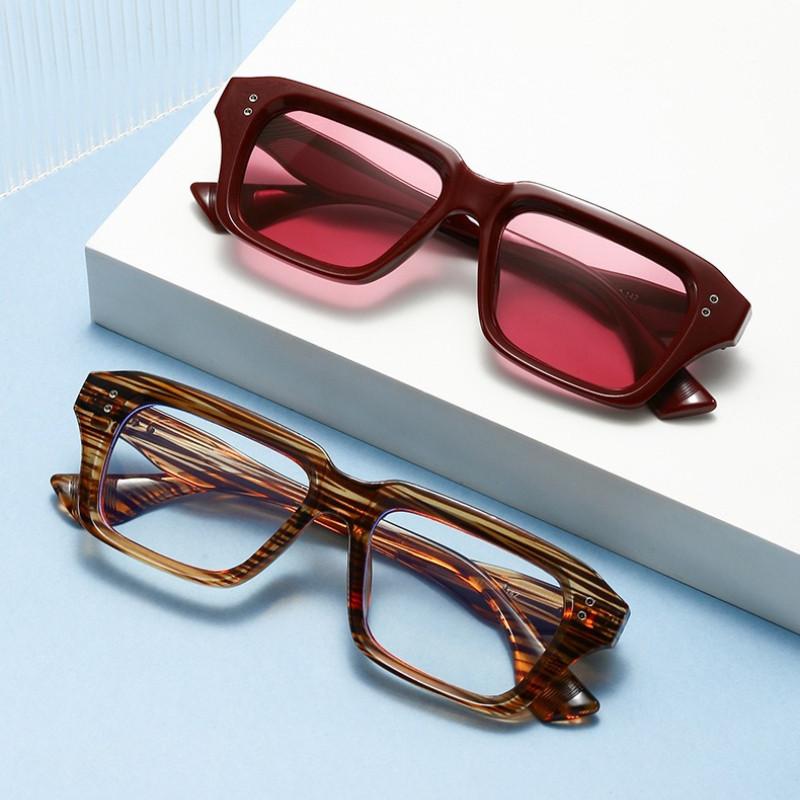 Luxury Vintage Square Frame Sunglasses Women Men Fashion Designer Shades Summer Traveling Drive Eyeglasses UV400