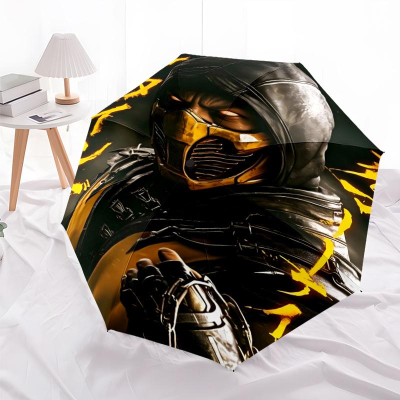 1pc M-mortal Kombat Umbrella, Sun Protection, And UV Shielding. It Has Eight Sturdy Ribs for Outdoor Use And Perfect As a Holiday Gift