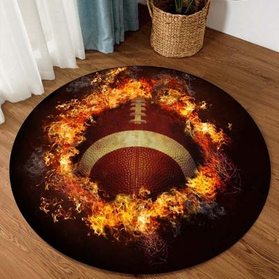 Football Carpet for Living Room Soccerball Basketball Rug Baseball Round Large Rug Kid Playmat Gift Home Decoration