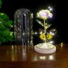 Valentines Day Gift Led Light Foil Galaxy Infinity Rose Glass Dome 24k Gold Rose Butterfly Factory Price Long Lasting 3-5 Years