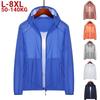 Duże Rozmiary 8xl Letnie Kieszenie na Zamek Ochrona przed Słońcem UV Kurtki Skórzane Męskie Oddychające Ultralekkie Wiatrówki z Kapturem Codzienne Kurtki