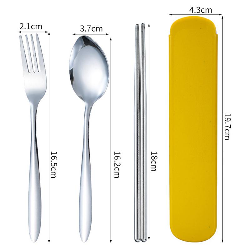 Durable Stainless Steel Flatware Set with Case for Travel Ideal for Camping and Hiking