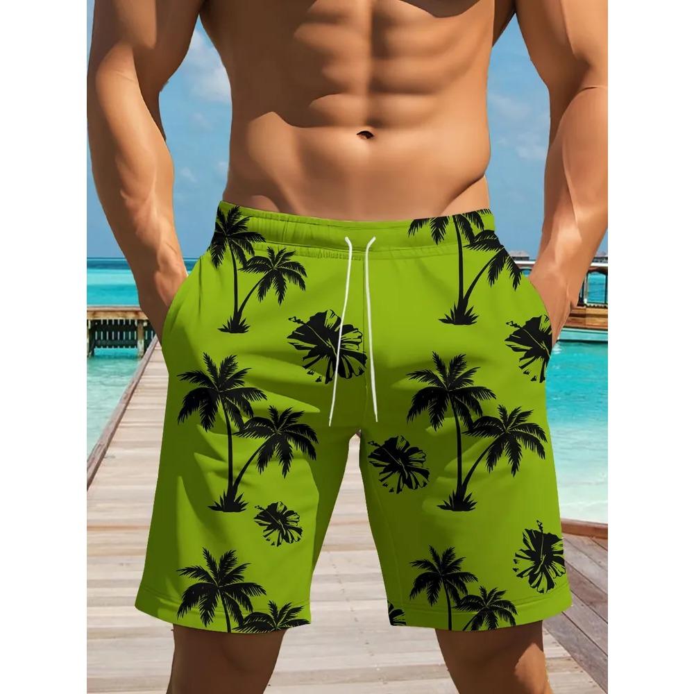 Summer Men's 3D Printed Beach Pants Fashion Versatile Breathable Trend Casual