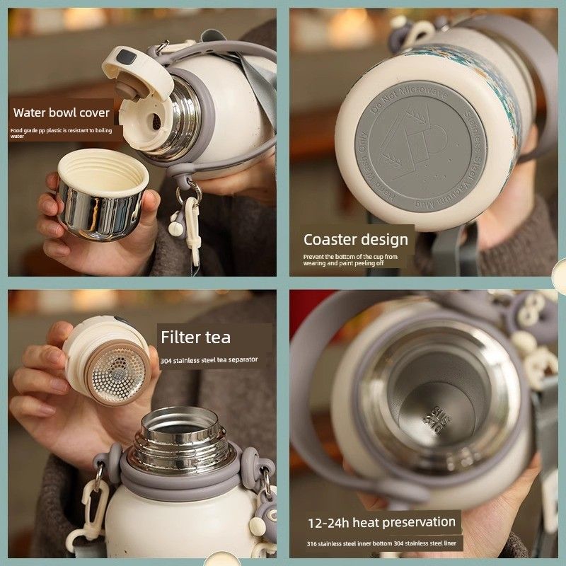 316 Stainless Steel Large-Capacity Thermos Cup, Portable Cold-Keeping Ice Cup, New Style, High-Looking Outdoor Water Bottle for Women and Couples