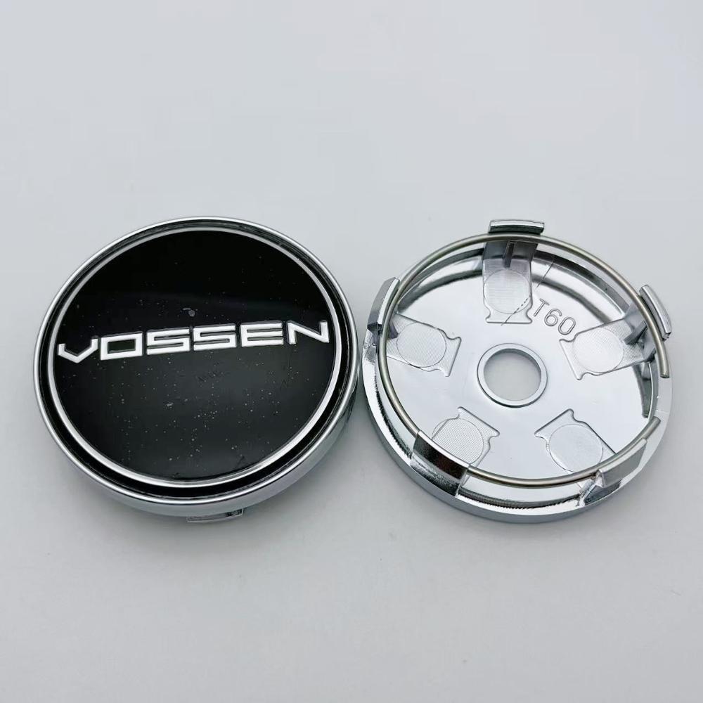 4pcs 60MM ( 56MM I.D ) Vossen Logo Emblem Car Wheel Center Caps Auto Rim Centre Cover Wheel Hubcaps Car Accessories Black/Silver