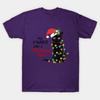 Funny Christmas Lights Black Cat Xmas Gift T Shirt New 100 Cotton Short Sleeve ONeck Tshirt Casual Unisexs Top