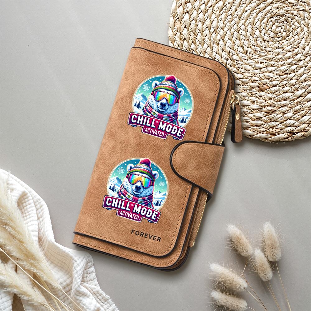 Cute Bear Printed Long Wallet Multi Card Holder Fashion Casual Purse for Daily Use