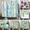 Colorful Beautiful Flowers Bath Curtain Waterproof Fabric Shower Curtains Floral Rose Printing Bathroom Screen Decor With Hooks