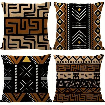 Home Decoration African Geometric Pattern Digital Print Pattern Cushion Cover Suitable For Sofa Bedroom Car Pillow Cover