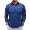 Autumn New Men's Long-sleeved Waffle Polo Shirt Fashion Men's Lapel T-shirt Tops