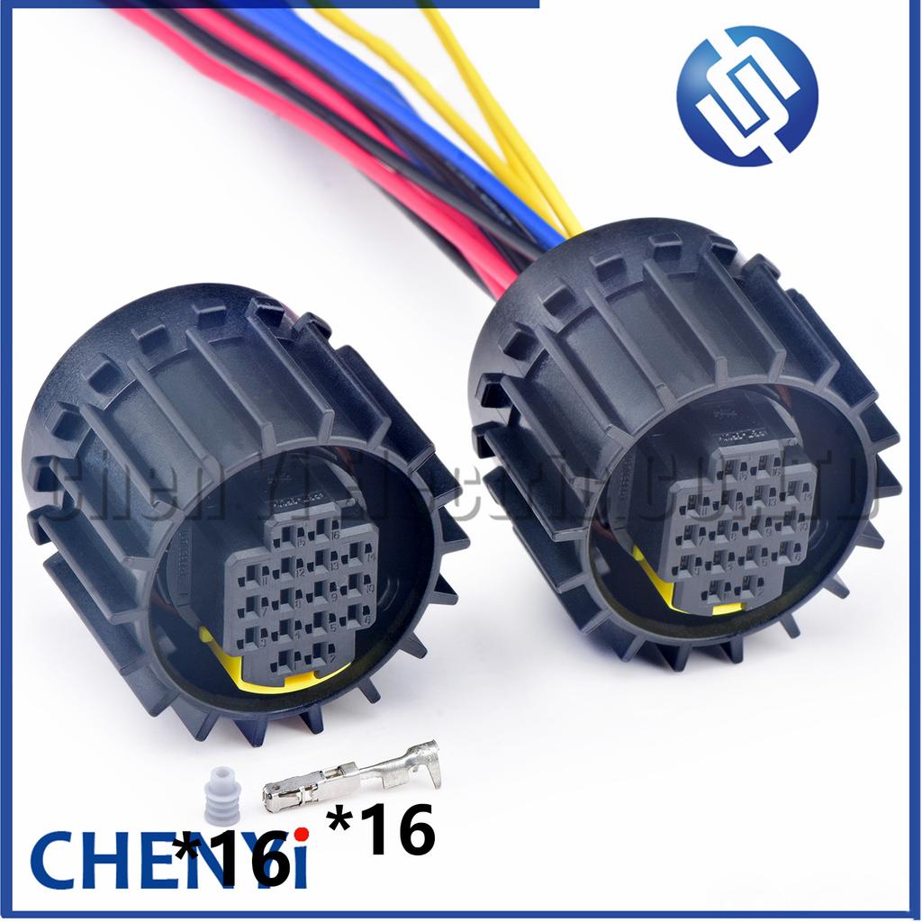 16 Pin Auto waterproof connector truck Engine wiring harness plug 1-1703964-1 1719909-1 1703963 0-1703966-1 For Xichai Weichai
