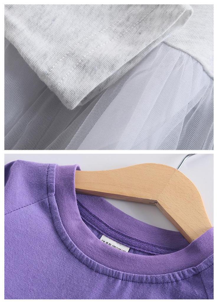 Stylish Spring & Autumn Long-Sleeved Dresses for Girls with Custom Mesh Skirts