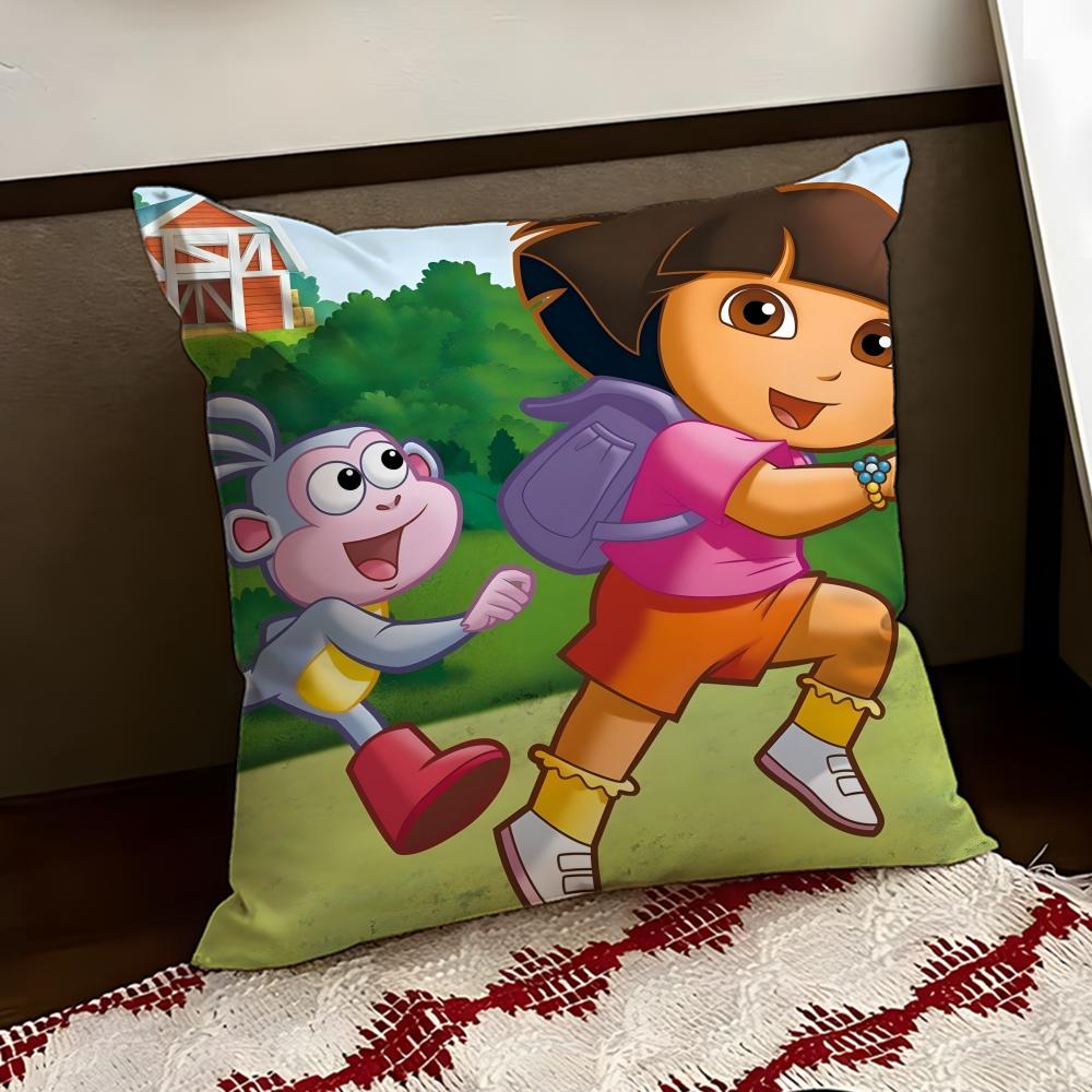 Anime cute DDora the EExplorer Cushion Cover Reversible Soft Durable Pillow Cover Home  Car MultiScene Use for Daily Comfort