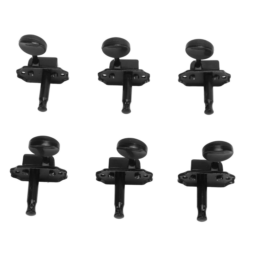 6 Pcs String Tuning Pegs 3L3R High Strength Metal Machine Head Tuners for Electric Guitar Black