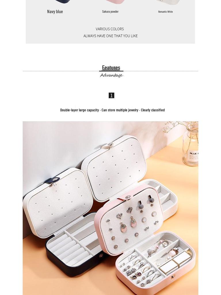 PU Schmuckaufbewahrungsbox für Halsketten, Ohrringe und Ringe – Tragbare einlagige Heim-Accessoire-Box.