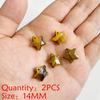 2PCS Natural Yellow Tiger Eye Stone Pendant Heart Star Drop Shape Symbolizing bravery and wealth protection Amulet Healing Charm