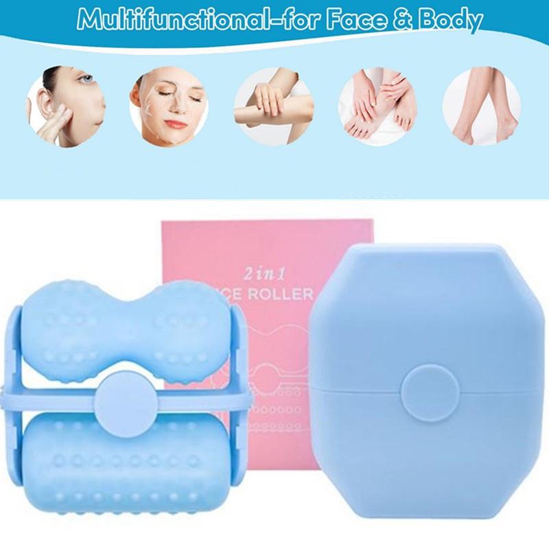 Face Ice Roller Double Roller Cool Facial Eye Massage Relieve Fatigue Pain Redness Skin Tighten Face Lift Reduce Swell Iceroller