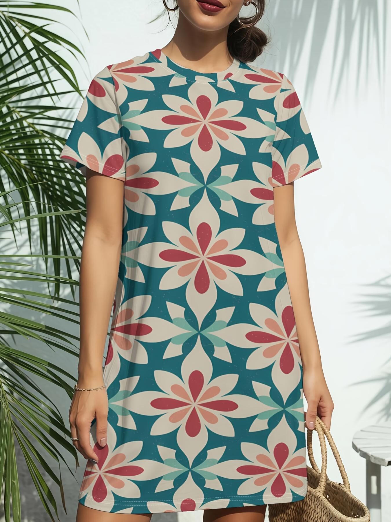 

Geo Stripe Popnew Arrival Women S Round Neck Short-Sleeve T-Shirt Dress. American Trendy Digital Print. Casual Versatile Style for Spring And Summer. XS дубильная кора